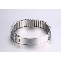 Brazalete Elástico Para Hombres Personalizado En Acero Inoxidable
