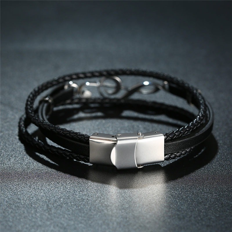 Brazalete para hombres nota musical en acero inoxidable