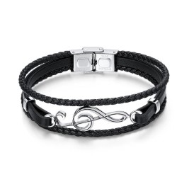 Brazalete para hombres nota musical en acero inoxidable