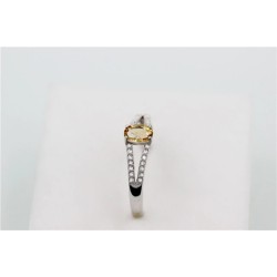 Anillo de compromiso citrino doble lazo en plata