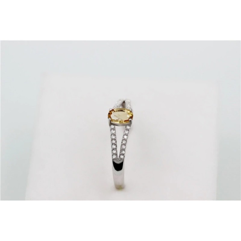Anillo de compromiso citrino doble lazo en plata