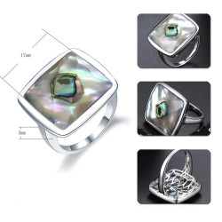 Anillo sofisticado de abulón en plata