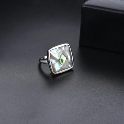 Anillo sofisticado de abulón en plata