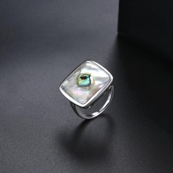 Anillo sofisticado de abulón en plata