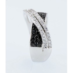 Anillo dos bandas entrelazadas en plata