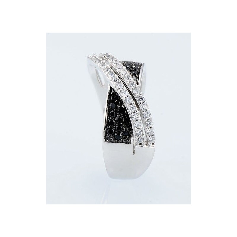 Anillo dos bandas entrelazadas en plata