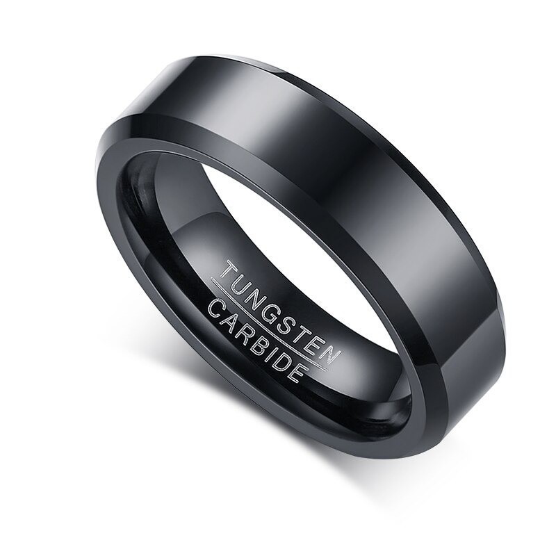 Argollas de matrimonio negras en tungsteno