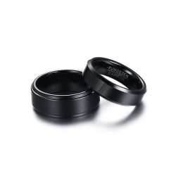Argollas de matrimonio negras en tungsteno