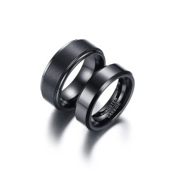 Argollas de matrimonio negras en tungsteno
