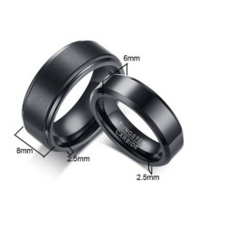 Argollas de matrimonio negras en tungsteno