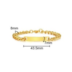 Brazaletes dorados para parejas grabados en acero