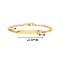 Brazaletes dorados para parejas grabados en acero