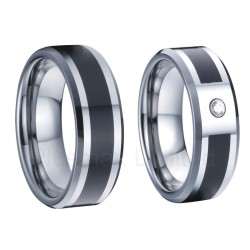 Argollas de matrimonio en tungsteno negras