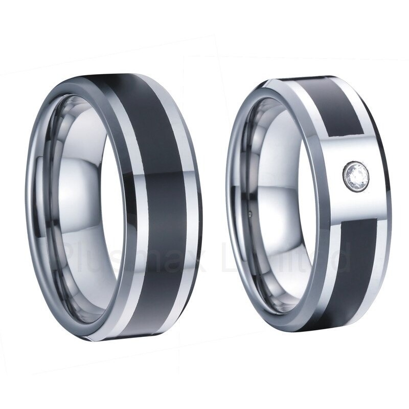 Argollas de matrimonio en tungsteno negras