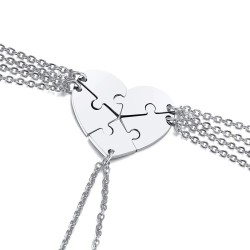Set de 5 dijes personalizables un solo corazón en acero inoxidable