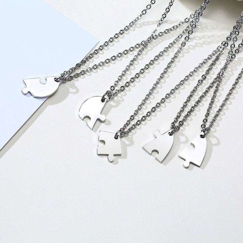 Set de 5 dijes personalizables un solo corazón en acero inoxidable
