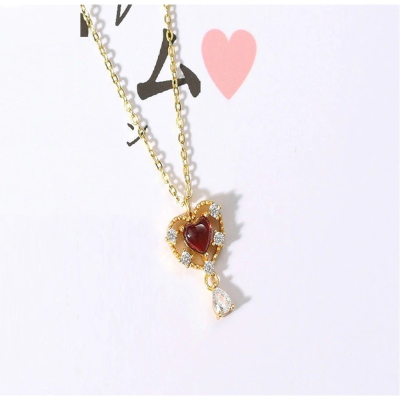 Dije con cadena corazón de amor en plata