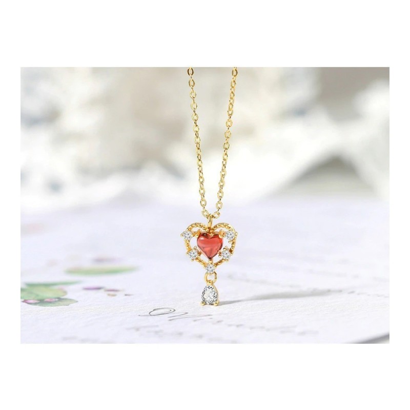 Dije con cadena corazón de amor en plata