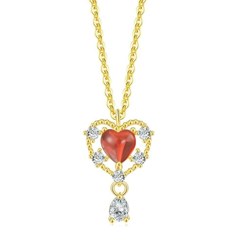 Dije con cadena corazón de amor en plata
