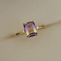Anillo de compromiso con ametrina en plata