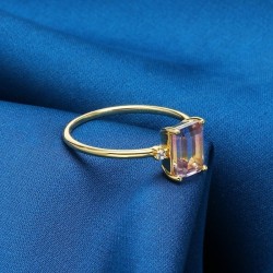 Anillo de compromiso con ametrina en plata