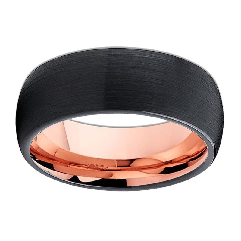 Argollas de matrimonio en tungsteno negro mate