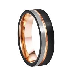 Argollas de matrimonio en tungsteno doble tono