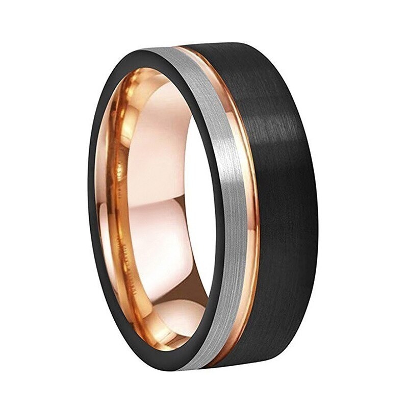 Argollas de matrimonio en tungsteno doble tono
