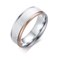 Argolla para hombre en acero inoxidable con textura
