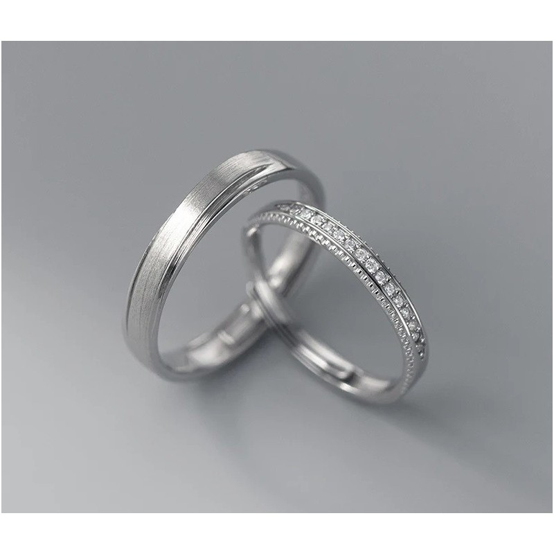 Argollas de matrimonio eterno destello en plata 925 ajustable