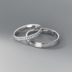 Argollas de matrimonio eterno destello en plata 925 ajustable
