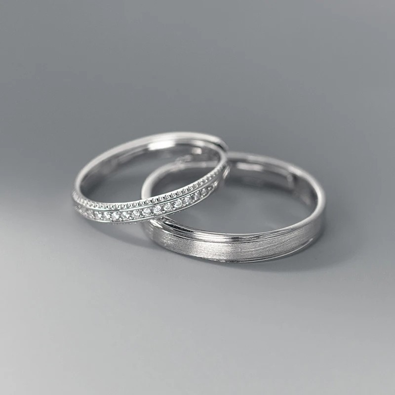 Argollas de matrimonio eterno destello en plata 925 ajustable