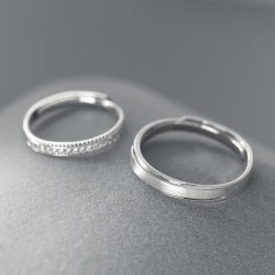 Argollas de matrimonio eterno destello en plata 925 ajustable