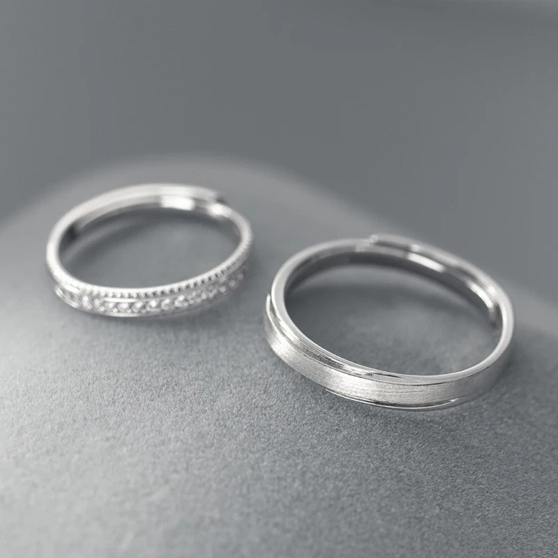 Argollas de matrimonio eterno destello en plata 925 ajustable