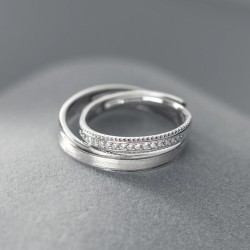 Argollas de matrimonio eterno destello en plata 925 ajustable
