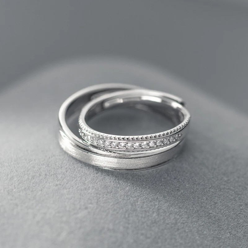 Argollas de matrimonio eterno destello en plata 925 ajustable