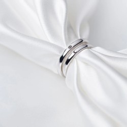 Argollas de matrimonio en plata Sol y Luna - Alianzas de plata - Boda