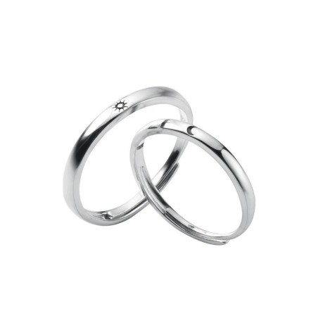 Argollas de matrimonio en plata Sol y Luna - Alianzas de plata - Boda