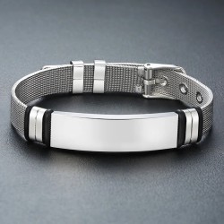 Brazalete para hombre en acero personalizable - Manilla para grabar texto