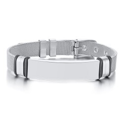 Brazalete para hombre en acero personalizable - Manilla para grabar texto