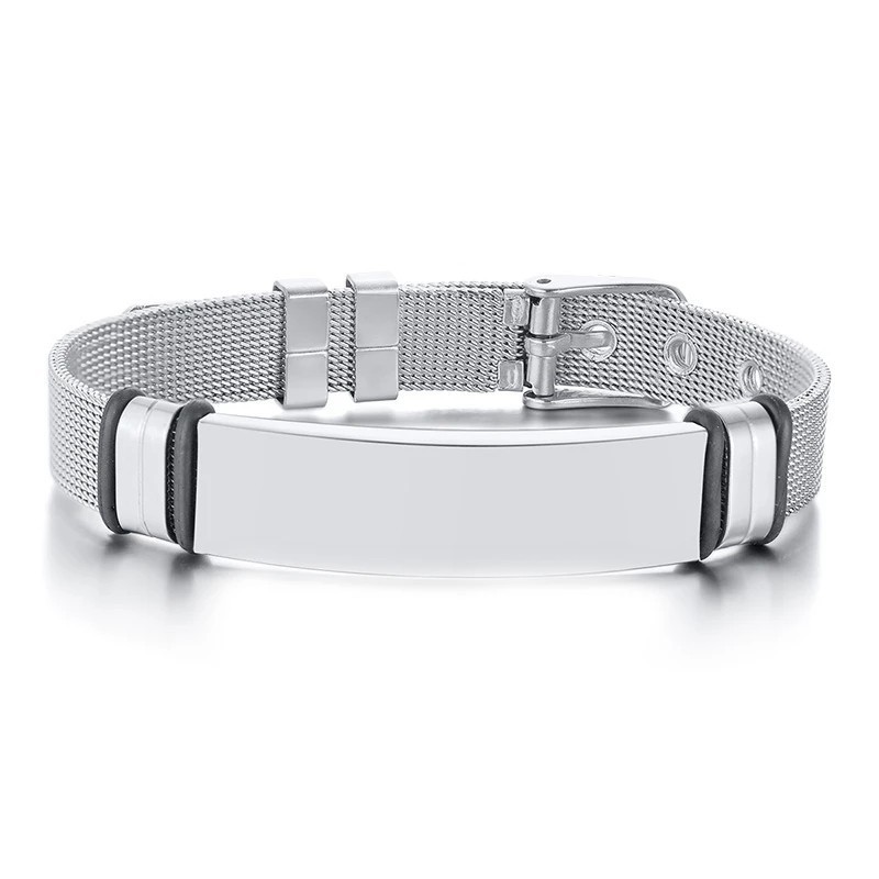 Brazalete para hombre en acero personalizable - Manilla para grabar texto