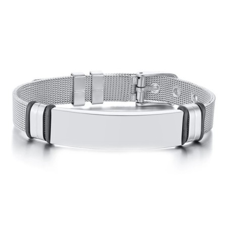 Brazalete para hombre en acero personalizable - Manilla para grabar texto