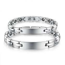 Manillas para parejas de acero inoxidable para grabar - manilla novios