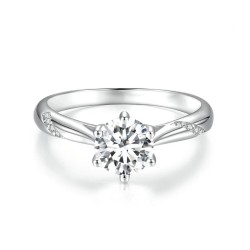 Anillo de compromiso sutileza en moissanita en plata 925