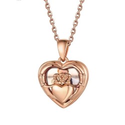 Collar relicario claddagh personalizable en plata