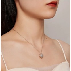 Collar con dije corazón de amor personalizable en plata