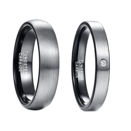 Argollas de matrimonio en tungsteno martillado - Sortijas de boda
