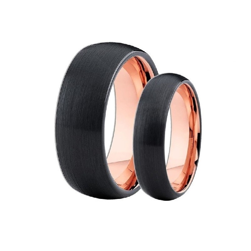 Argollas de matrimonio en tungsteno negro mate