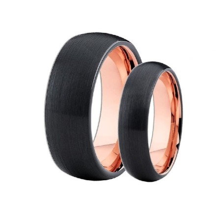 Argollas de matrimonio en tungsteno negro mate