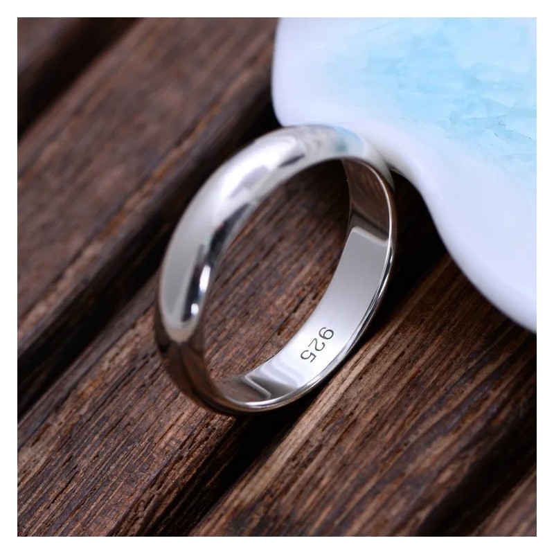 Argolla en plata para hombre - argolla clásica plateada - joyas en plata